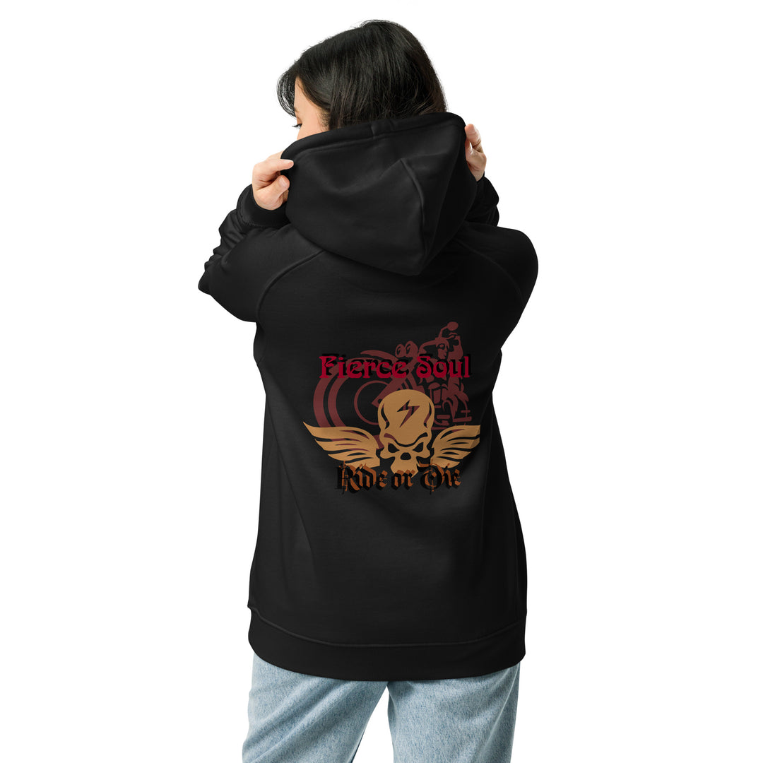 Ride or Die,  Fierce Soul Unisex eco raglan hoodie