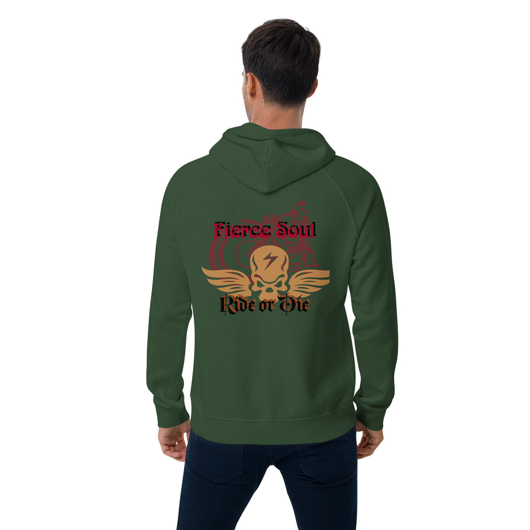 Ride or Die,  Fierce Soul Unisex eco raglan hoodie