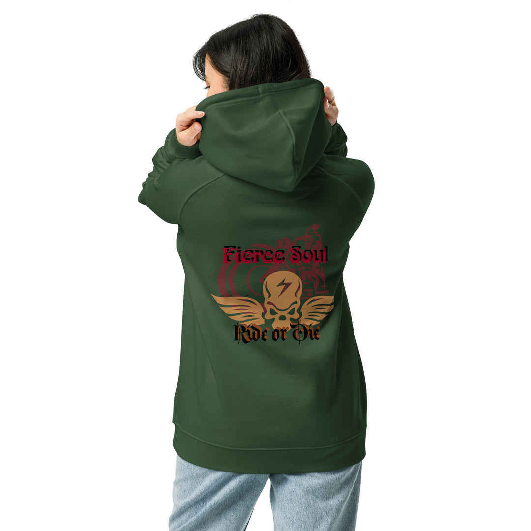 Ride or Die,  Fierce Soul Unisex eco raglan hoodie