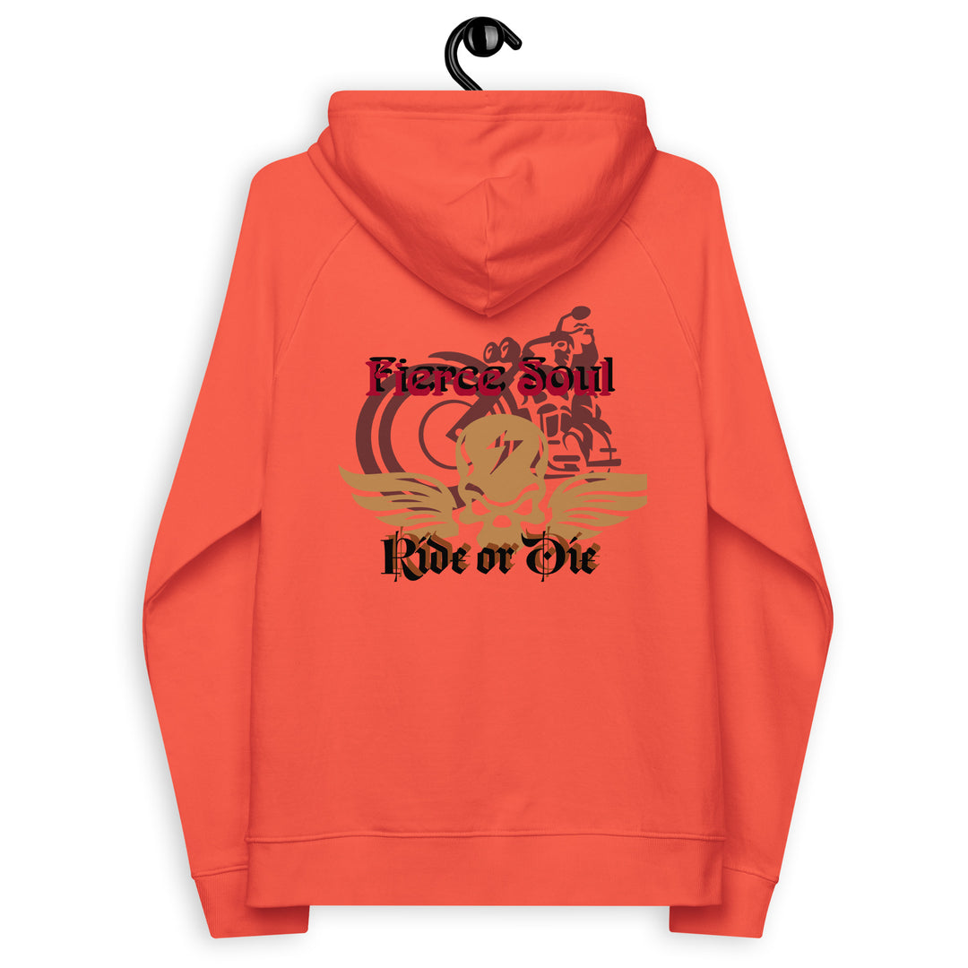 Ride or Die,  Fierce Soul Unisex eco raglan hoodie