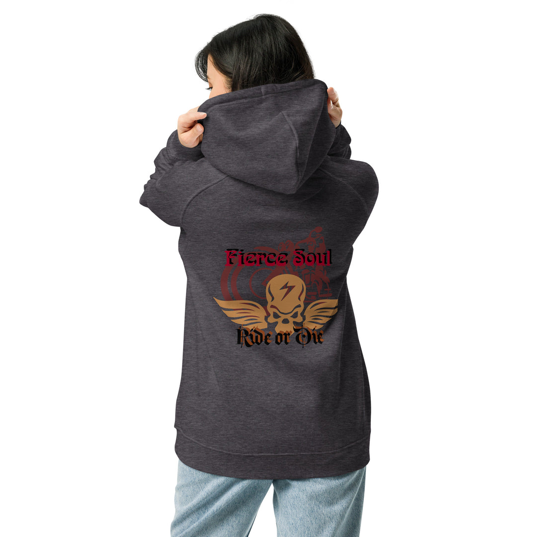 Ride or Die,  Fierce Soul Unisex eco raglan hoodie