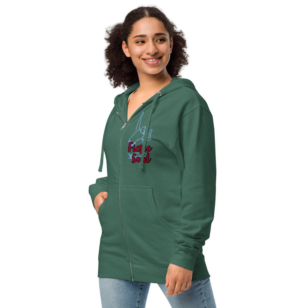 Volleyball Babe, Fierce Soul, Unisex fleece zip up hoodie