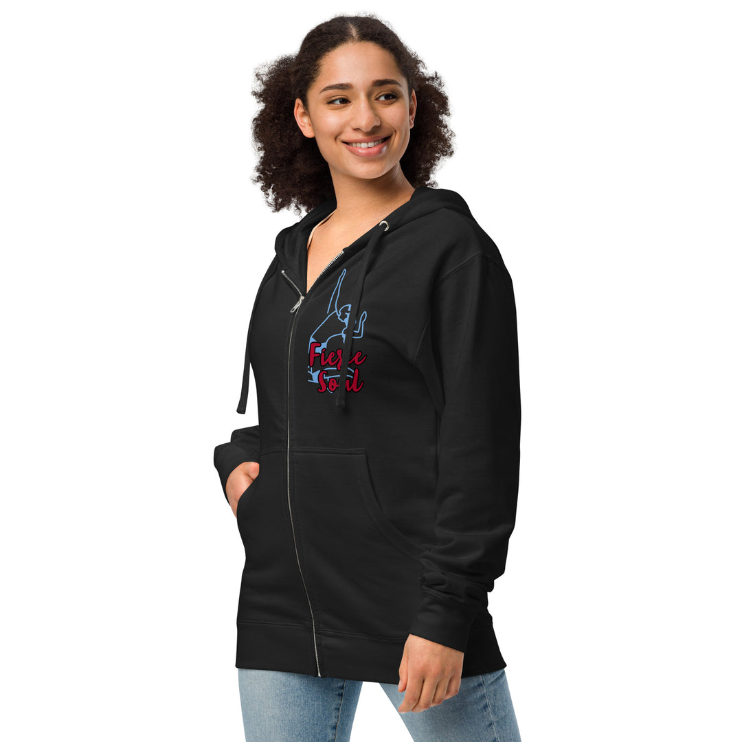 Volleyball Babe, Fierce Soul, Unisex fleece zip up hoodie
