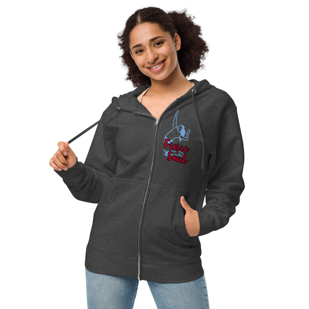 Volleyball Babe, Fierce Soul, Unisex fleece zip up hoodie