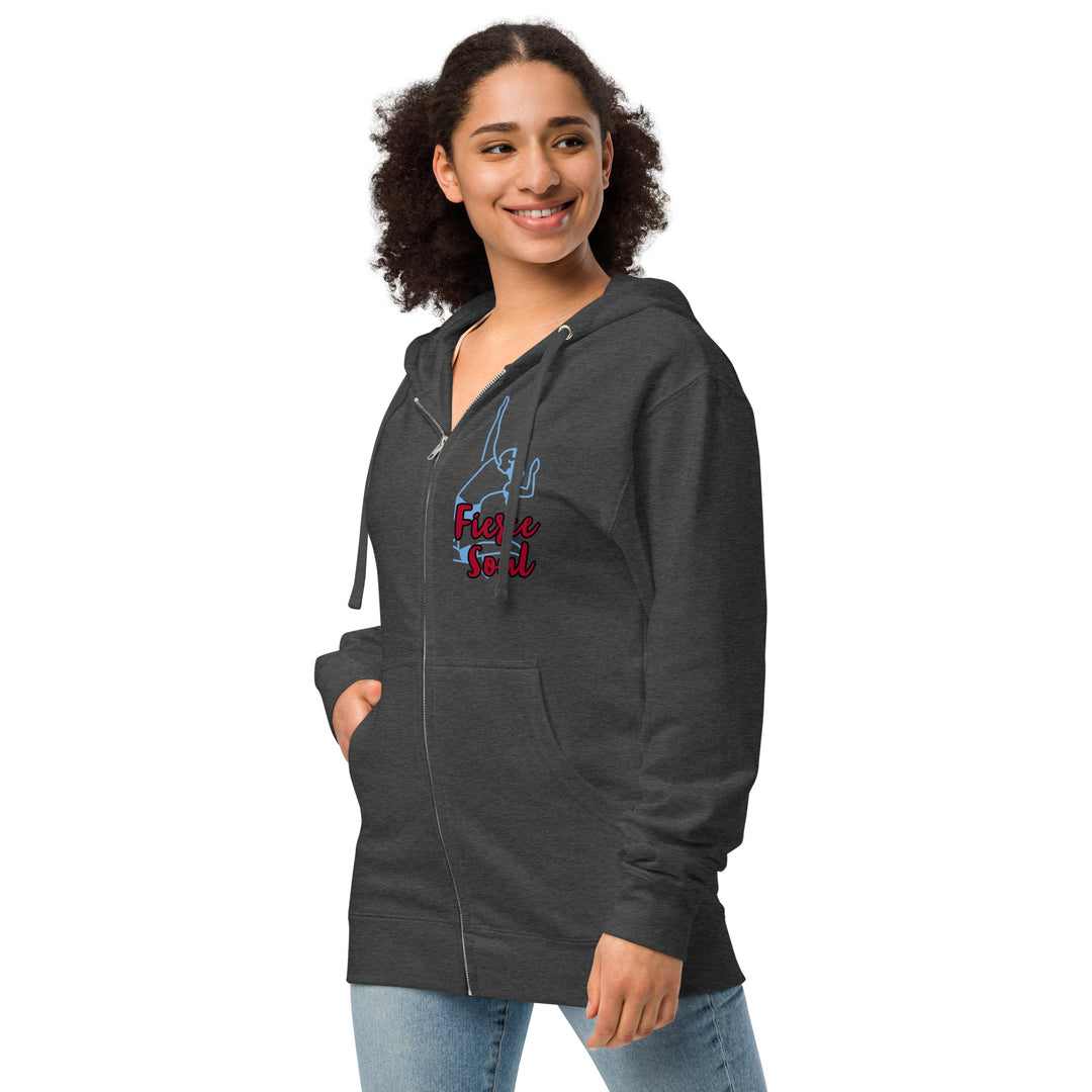 Volleyball Babe, Fierce Soul, Unisex fleece zip up hoodie