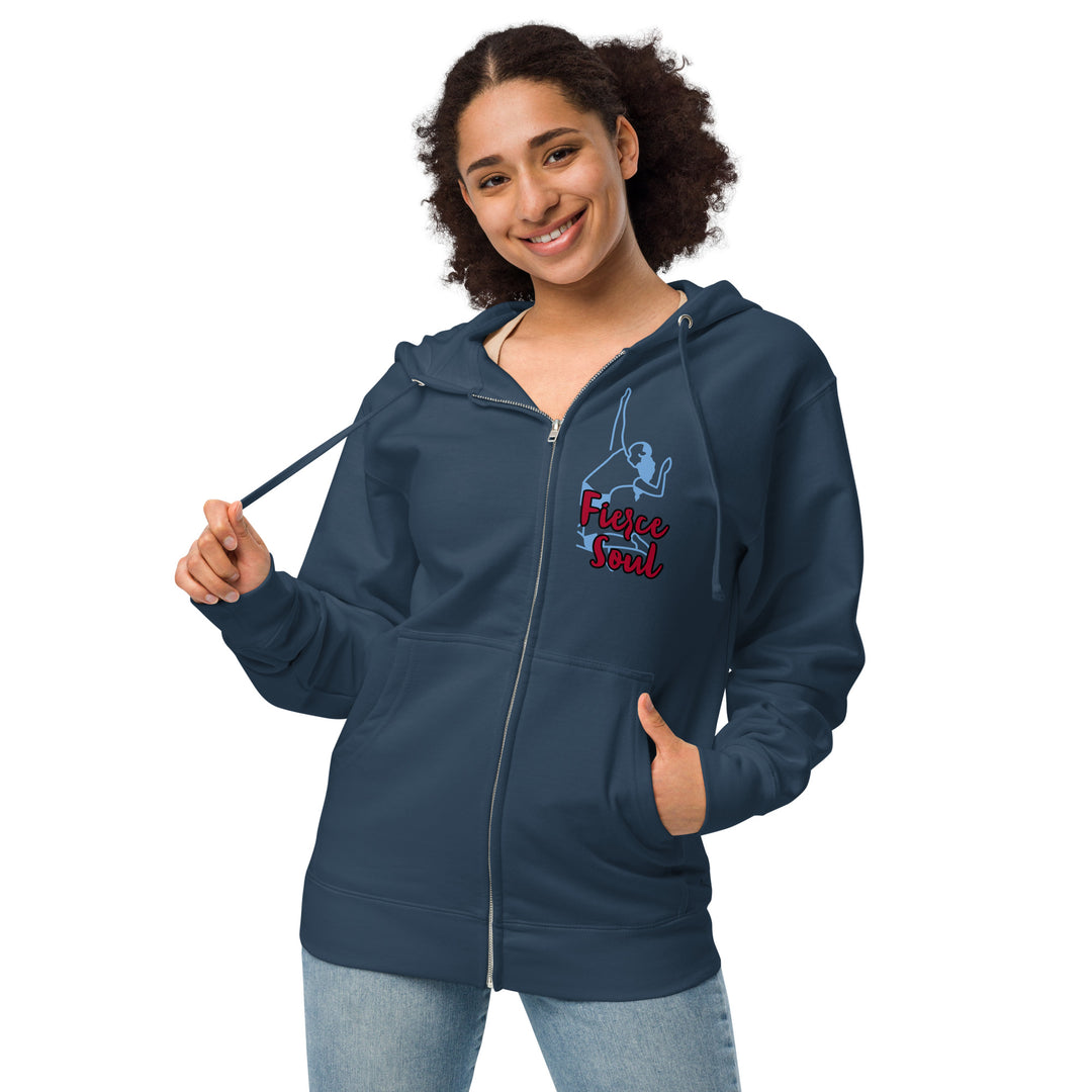 Volleyball Babe, Fierce Soul, Unisex fleece zip up hoodie