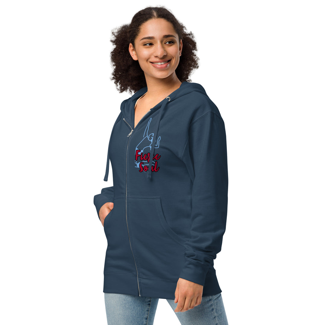 Volleyball Babe, Fierce Soul, Unisex fleece zip up hoodie