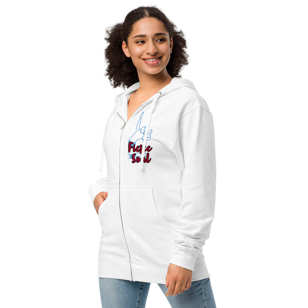 Volleyball Babe, Fierce Soul, Unisex fleece zip up hoodie