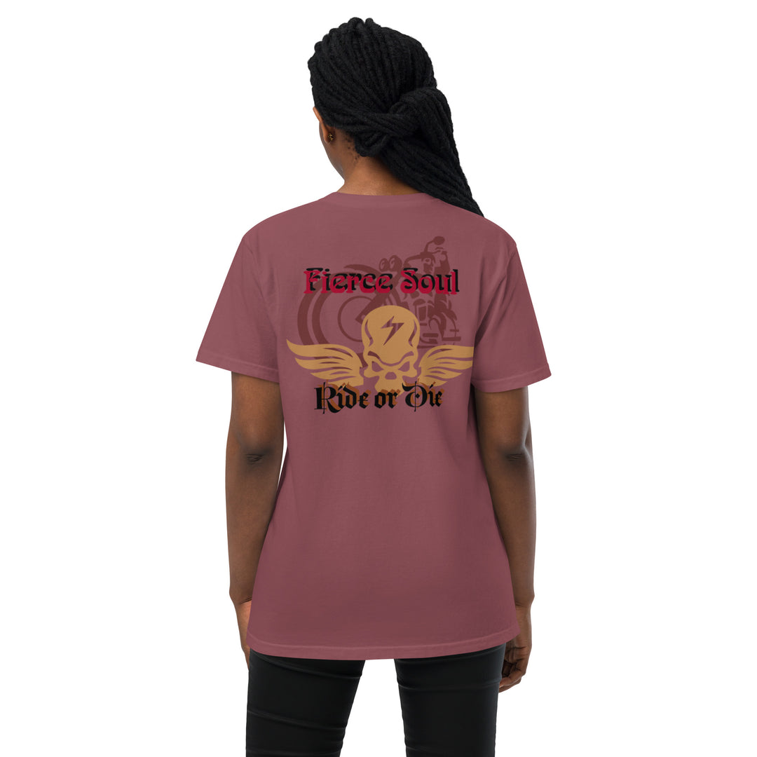 Ride or Die, Fierce Soul Unisex garment-dyed pocket t-shirt