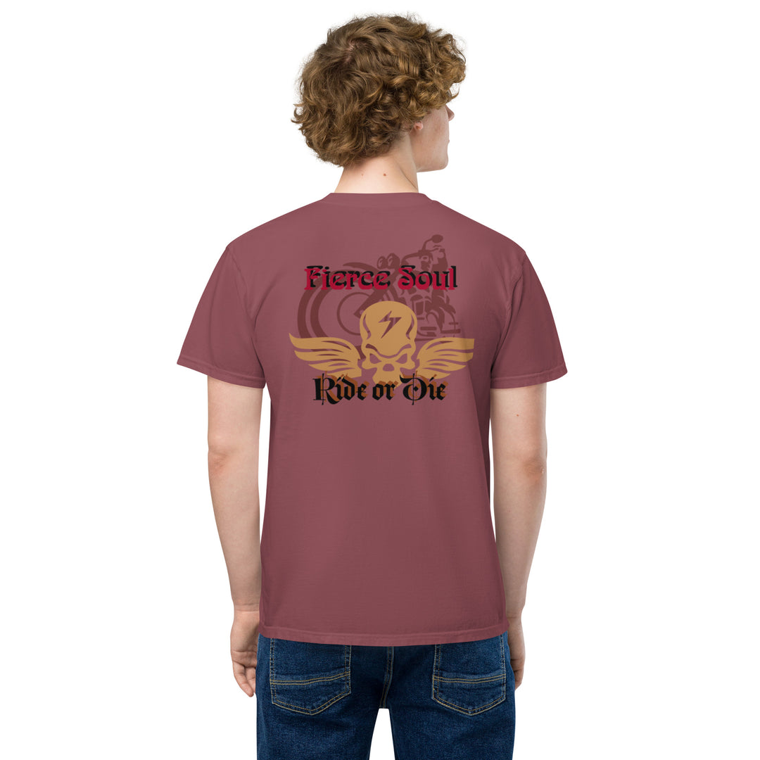 Ride or Die, Fierce Soul Unisex garment-dyed pocket t-shirt
