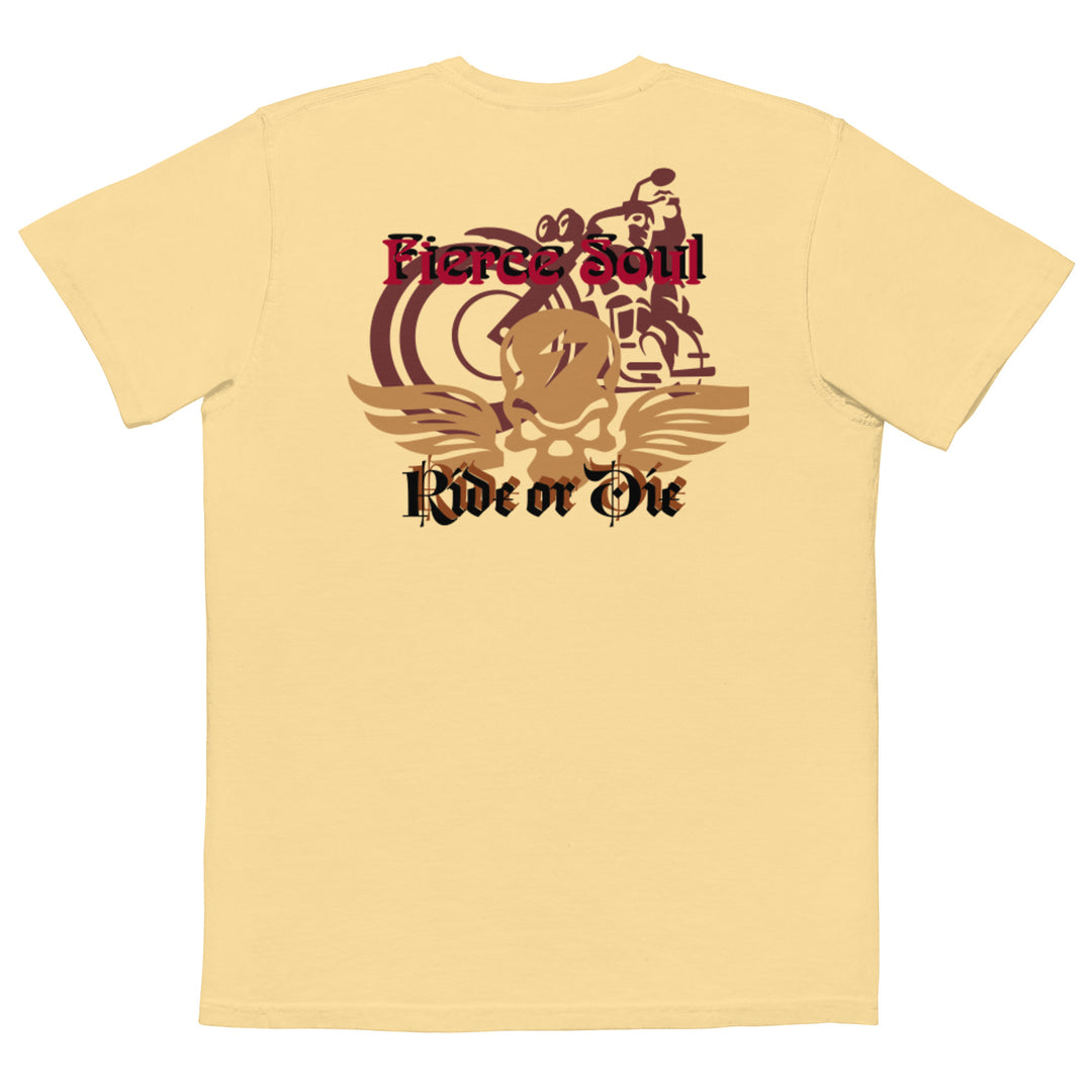 Ride or Die, Fierce Soul Unisex garment-dyed pocket t-shirt