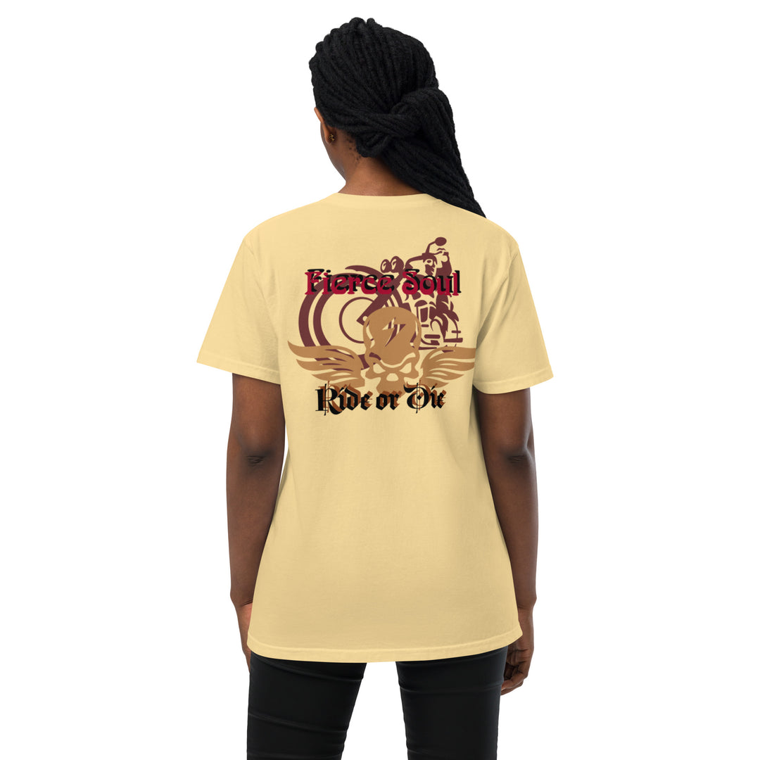 Ride or Die, Fierce Soul Unisex garment-dyed pocket t-shirt