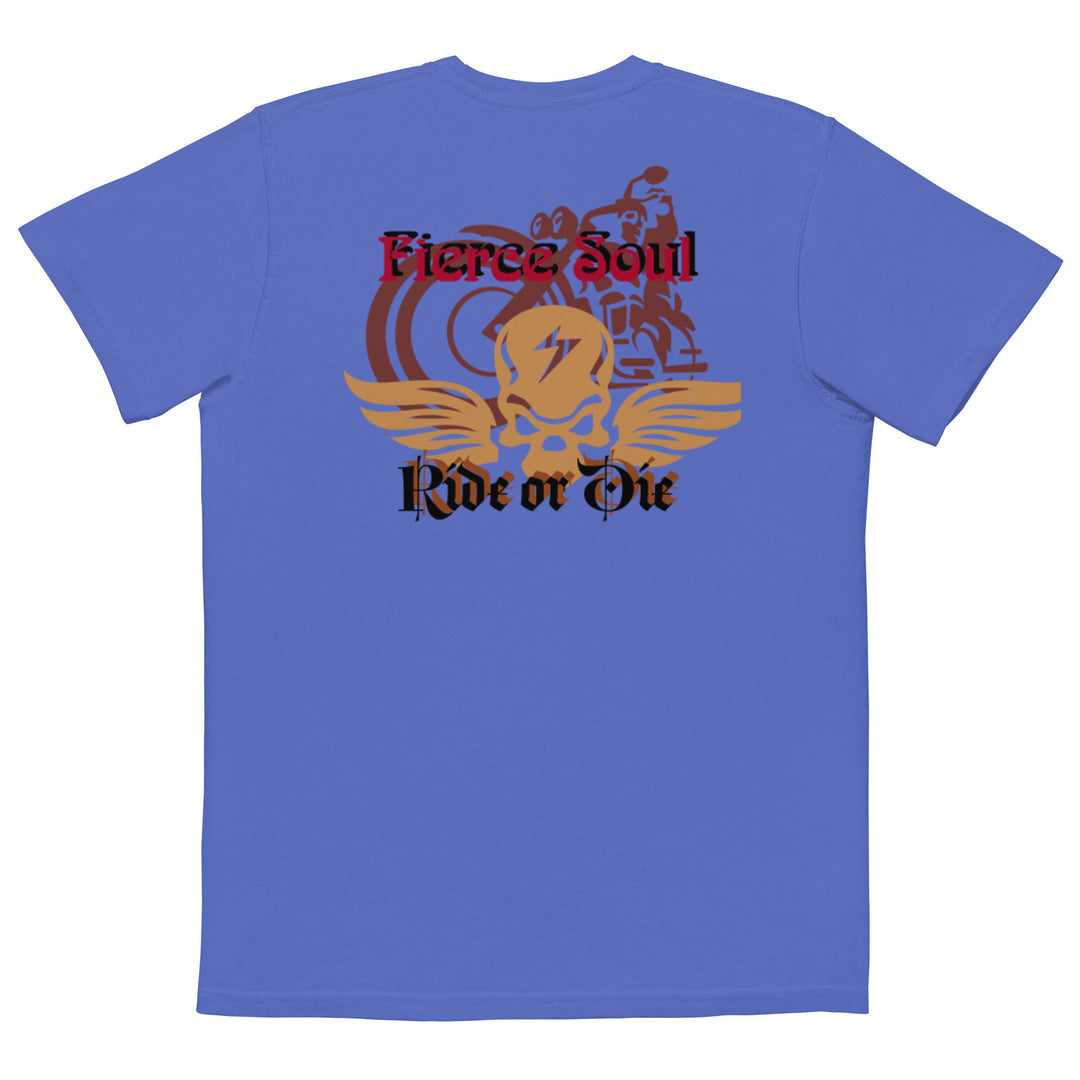 Ride or Die, Fierce Soul Unisex garment-dyed pocket t-shirt