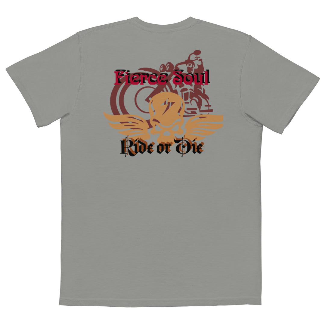 Ride or Die, Fierce Soul Unisex garment-dyed pocket t-shirt
