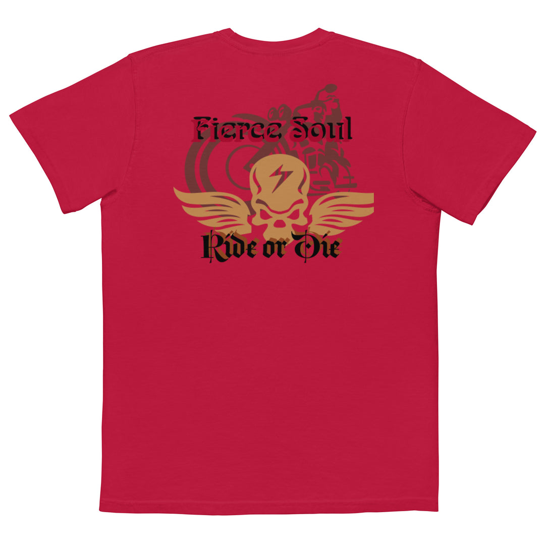 Ride or Die, Fierce Soul Unisex garment-dyed pocket t-shirt