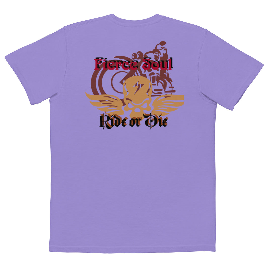 Ride or Die, Fierce Soul Unisex garment-dyed pocket t-shirt