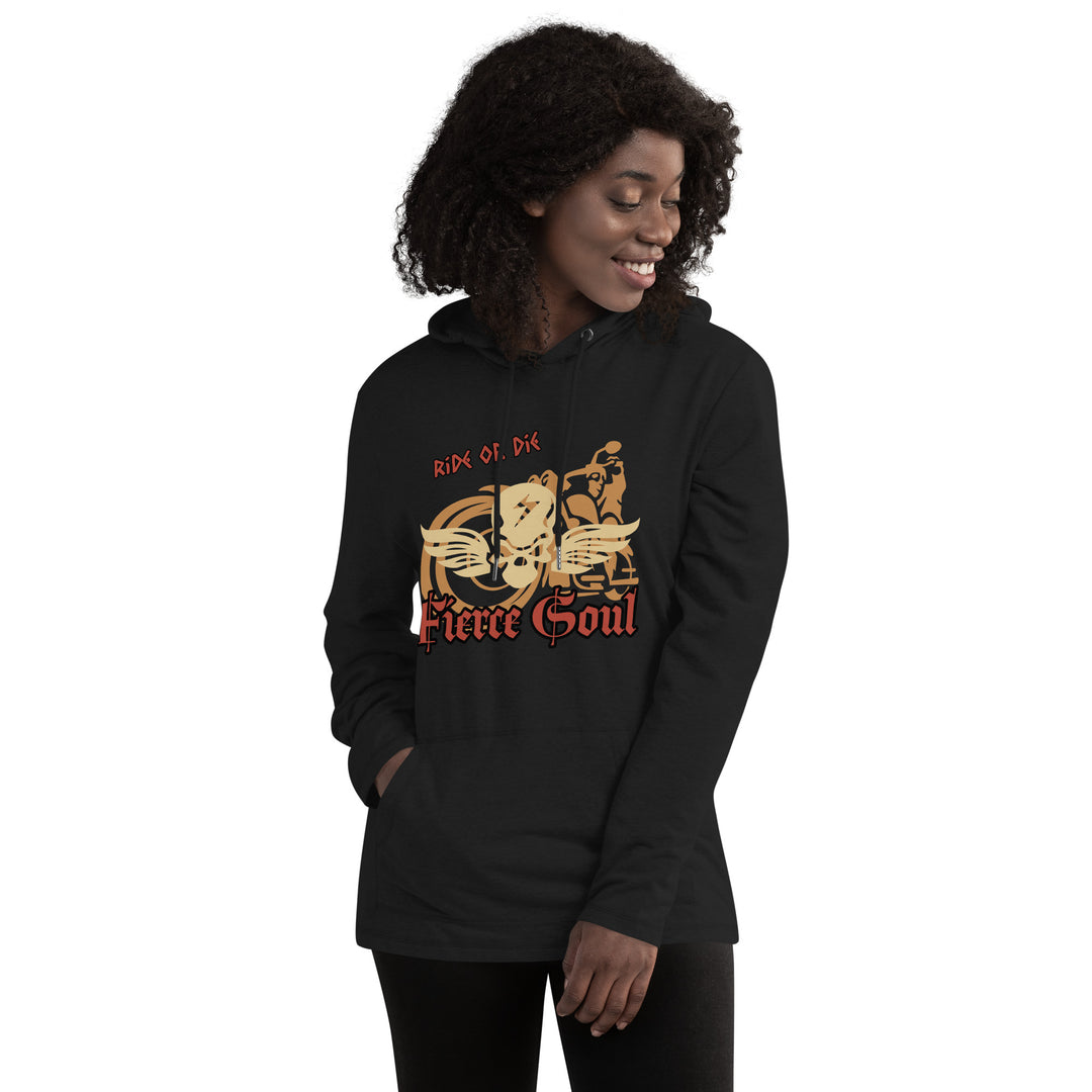 Ride or Die , Fierce Soul, Unisex Lightweight Hoodie