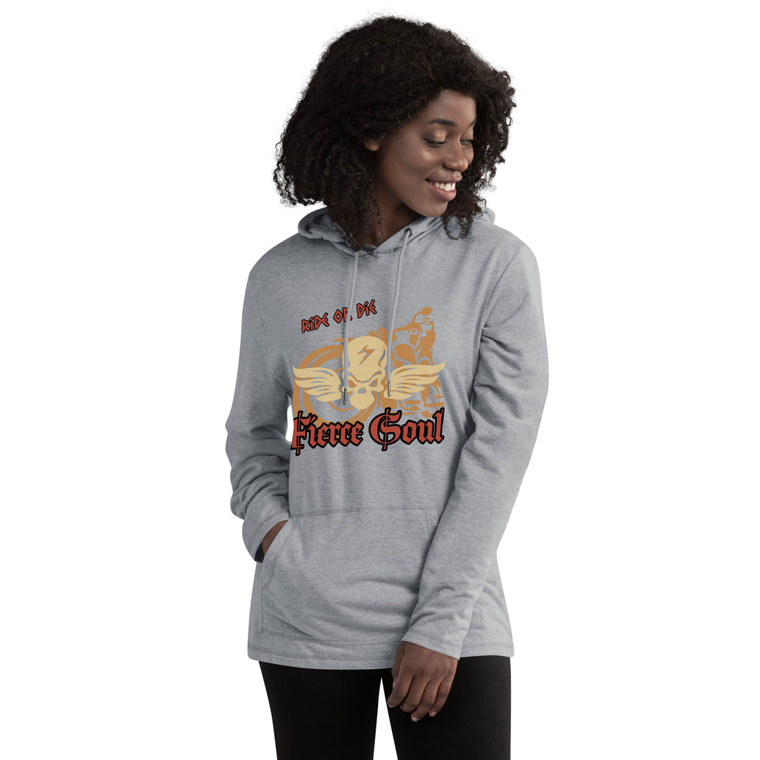 Ride or Die , Fierce Soul, Unisex Lightweight Hoodie
