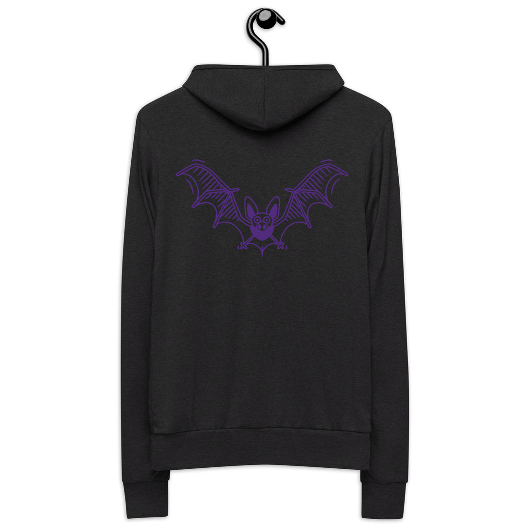 Purple Flying Bat Unisex zip hoodie