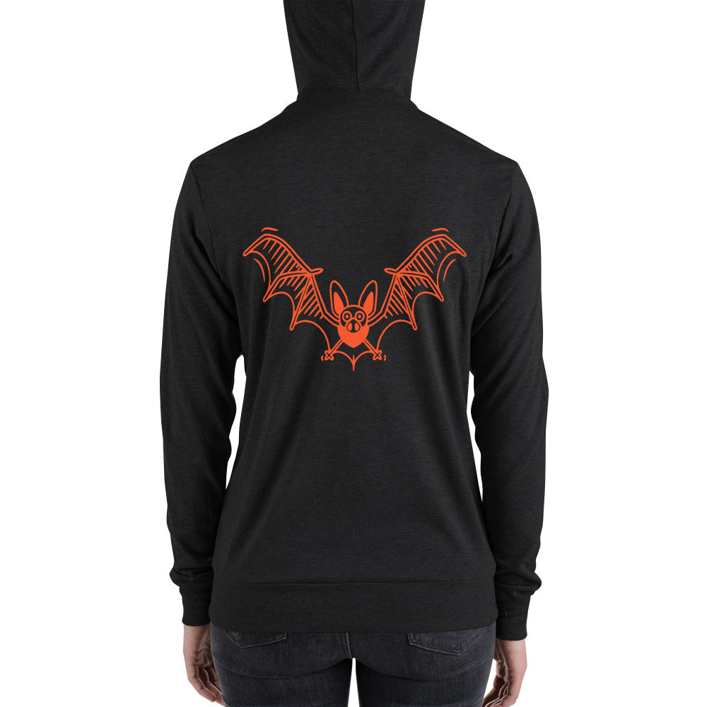 Halloween Flying Bat Unisex zip hoodie