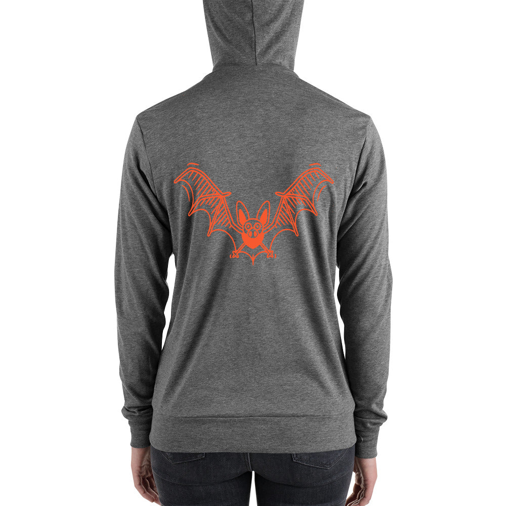 Halloween Flying Bat Unisex zip hoodie