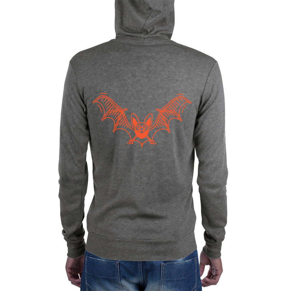 Halloween Flying Bat Unisex zip hoodie