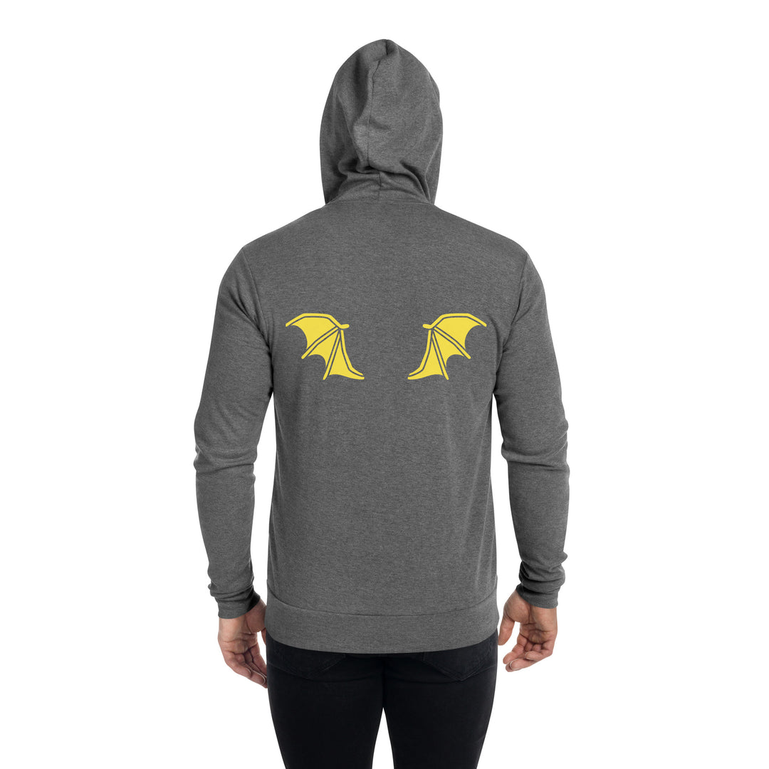 Yellow Bat Wings, Halloween Unisex zip hoodie