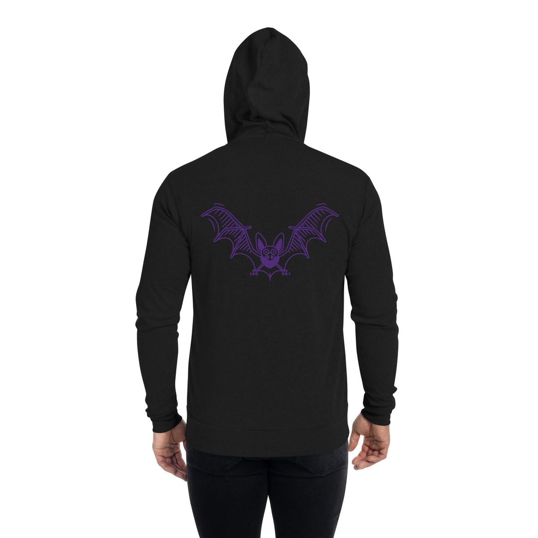 Purple Flying Bat Unisex zip hoodie