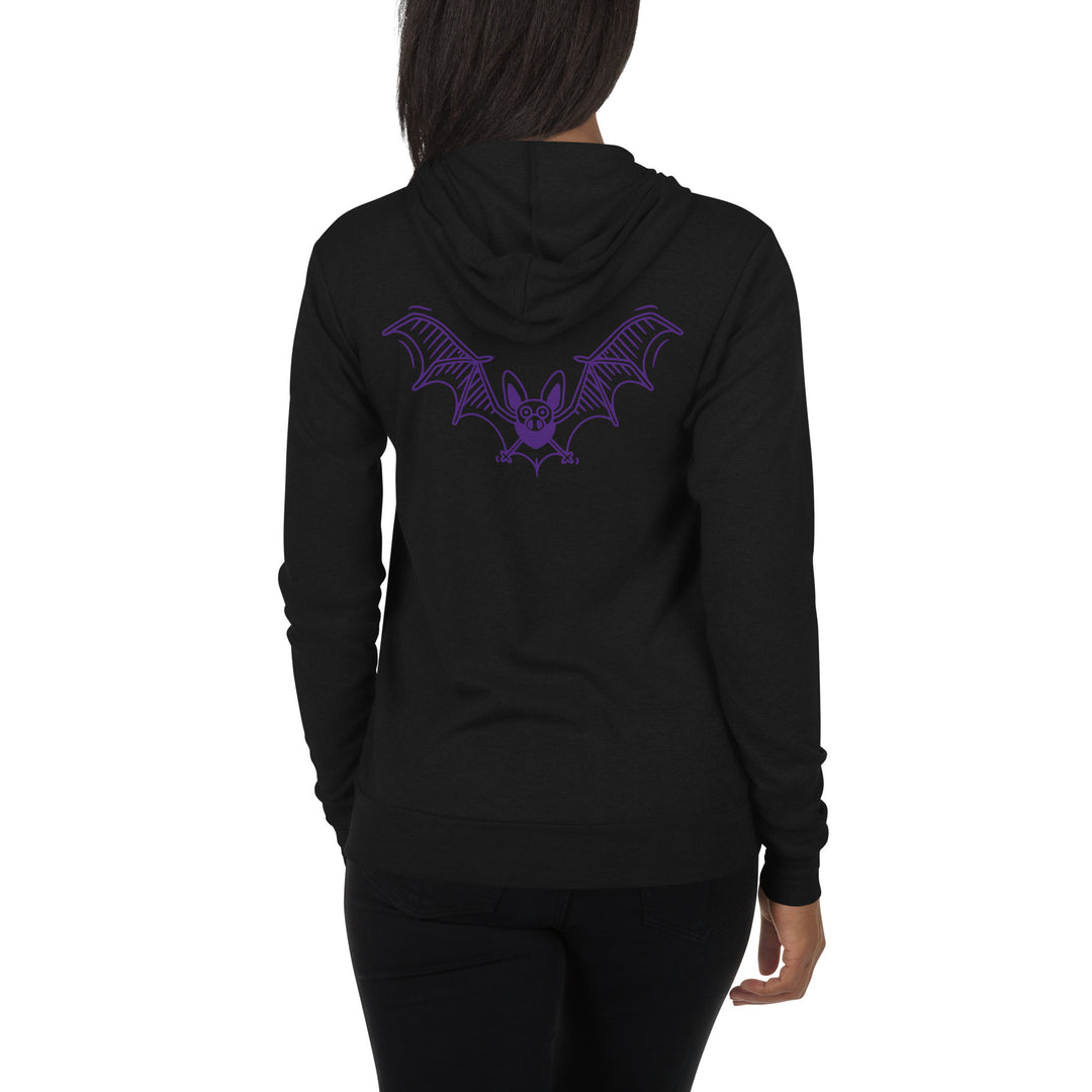 Purple Flying Bat Unisex zip hoodie