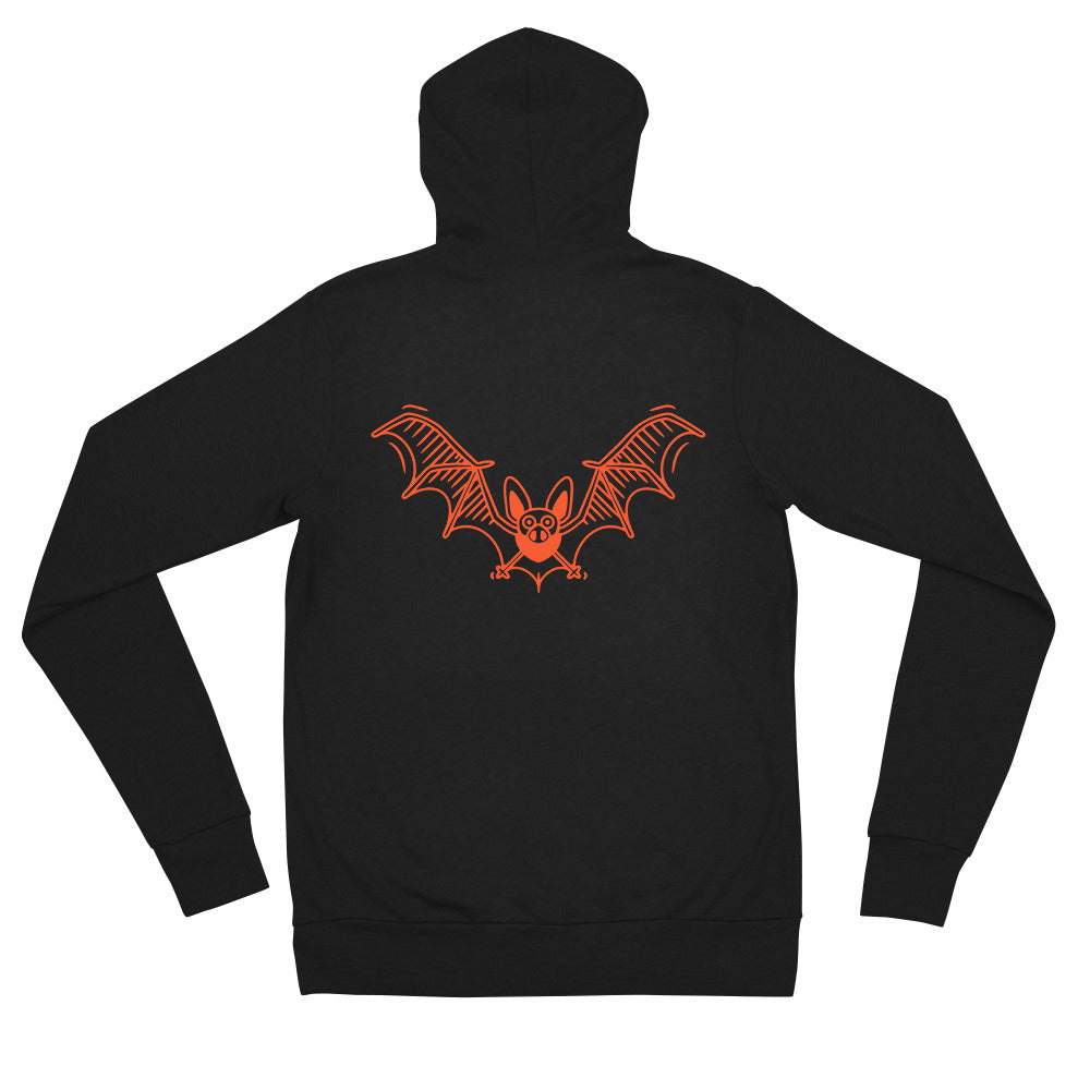Halloween Flying Bat Unisex zip hoodie