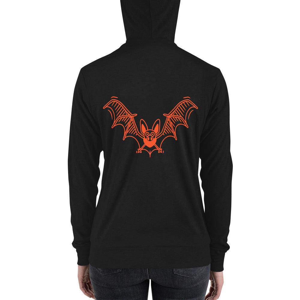 Halloween Flying Bat Unisex zip hoodie