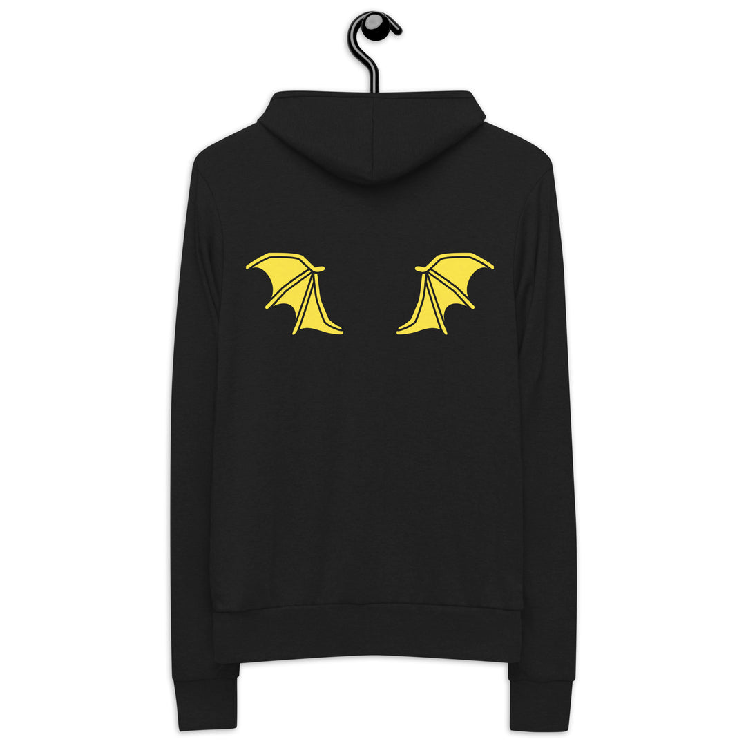 Yellow Bat Wings, Halloween Unisex zip hoodie