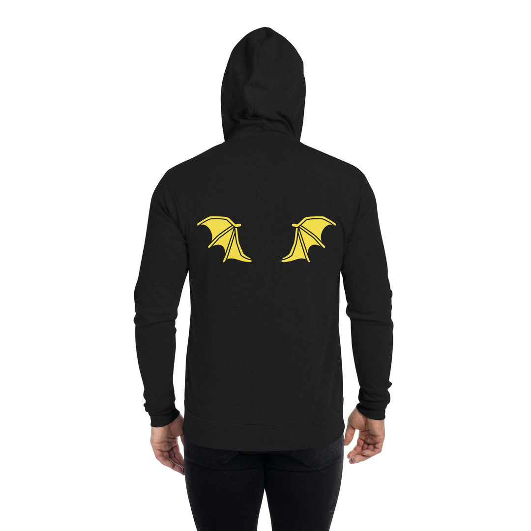 Yellow Bat Wings, Halloween Unisex zip hoodie