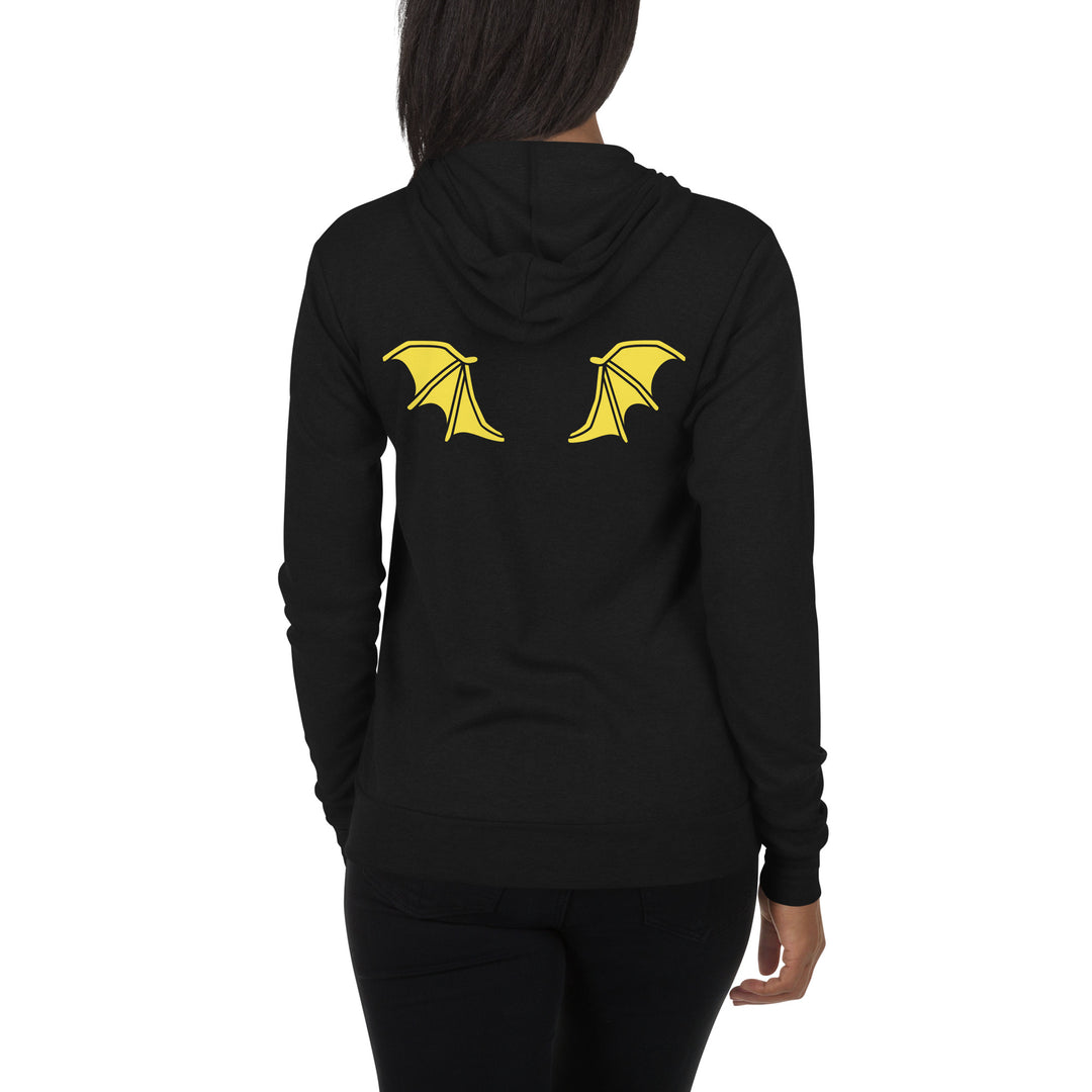 Yellow Bat Wings, Halloween Unisex zip hoodie