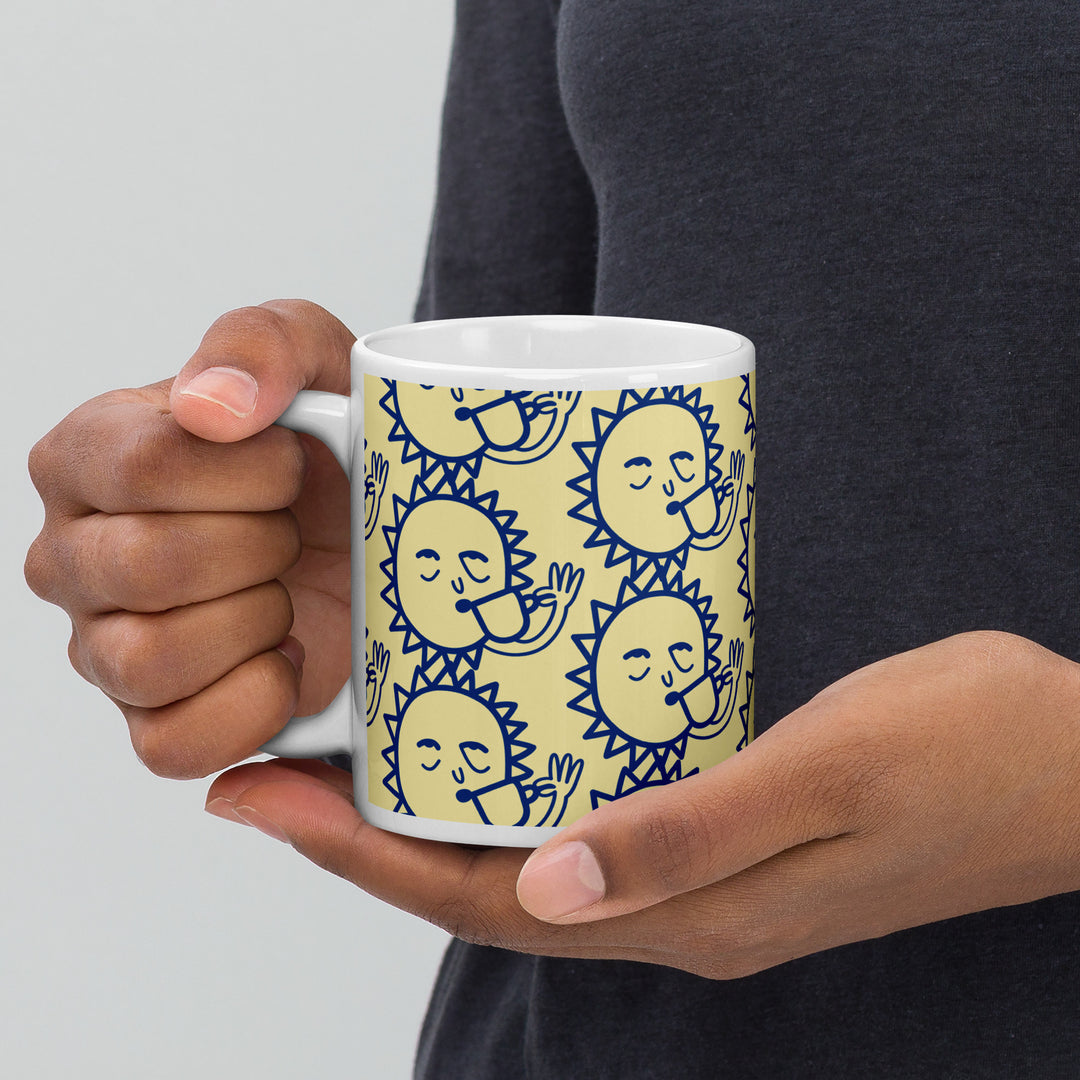 White glossy mug