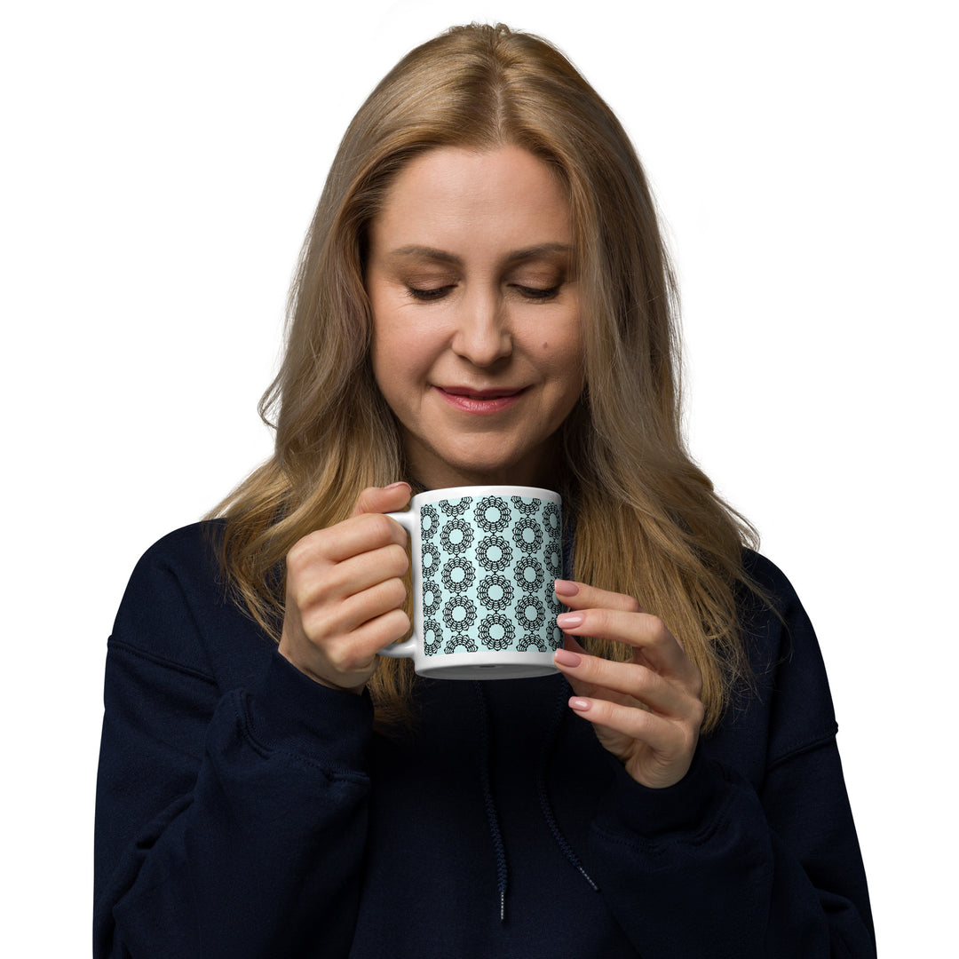 Medallions White glossy mug