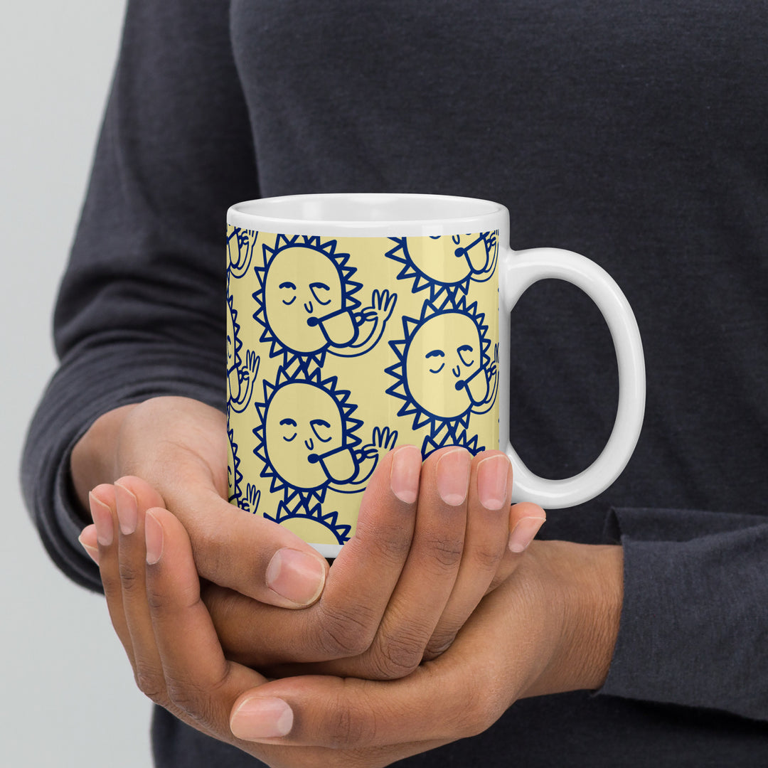 White glossy mug