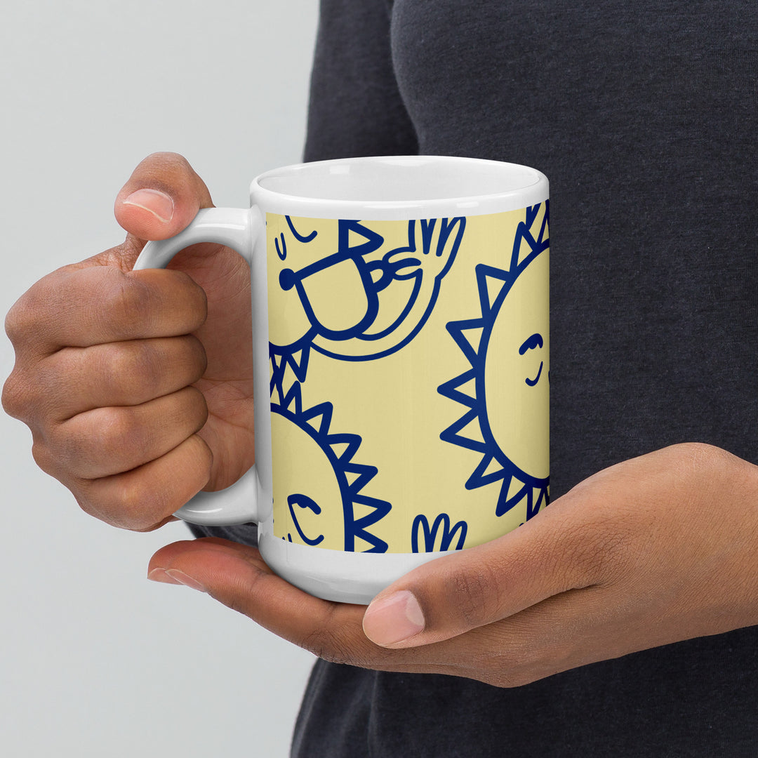 White glossy mug