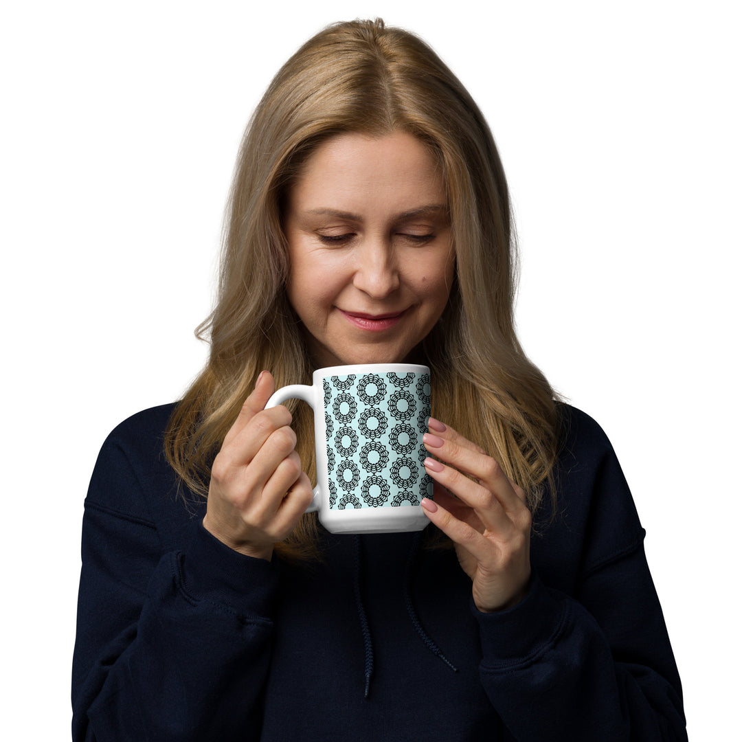 Medallions White glossy mug
