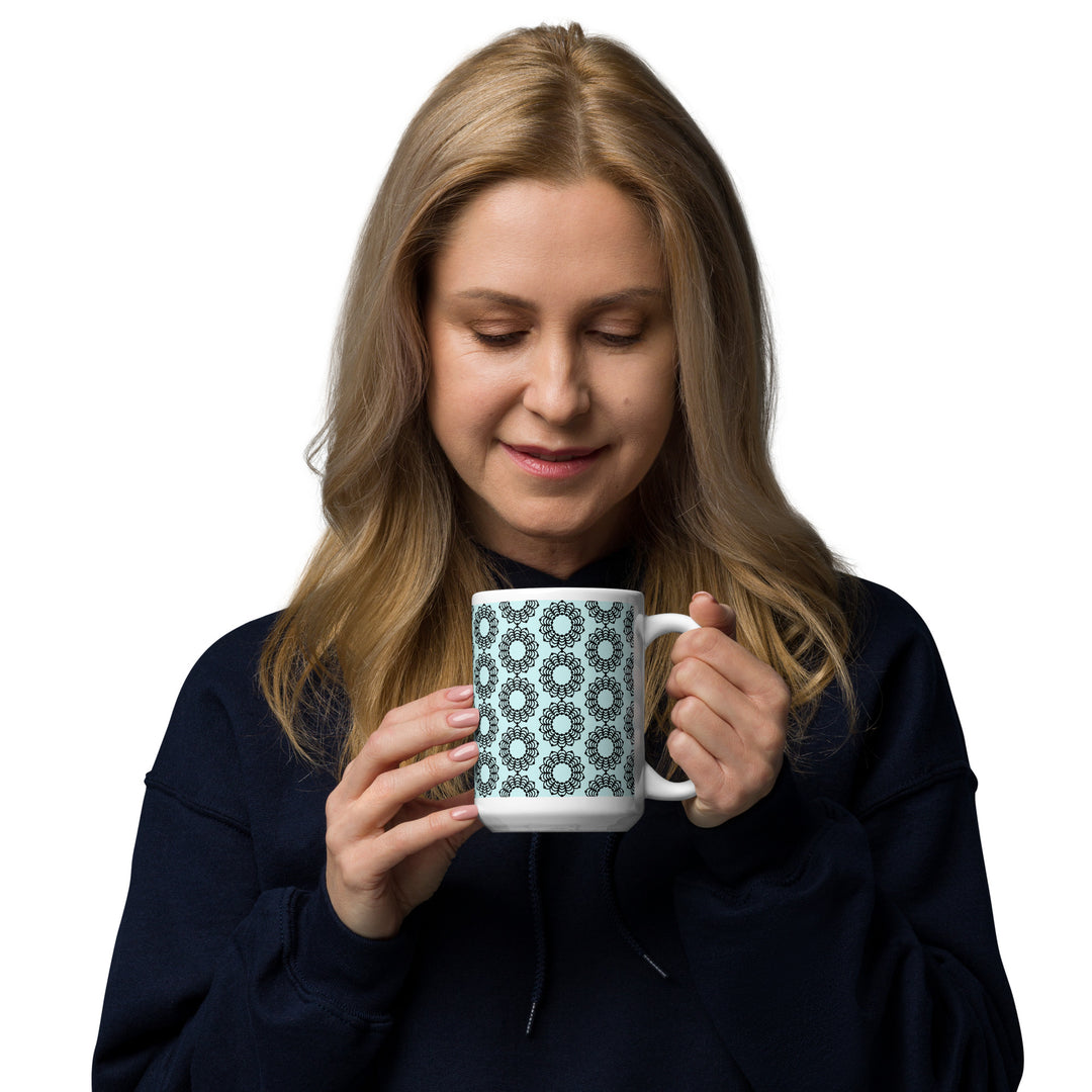 Medallions White glossy mug
