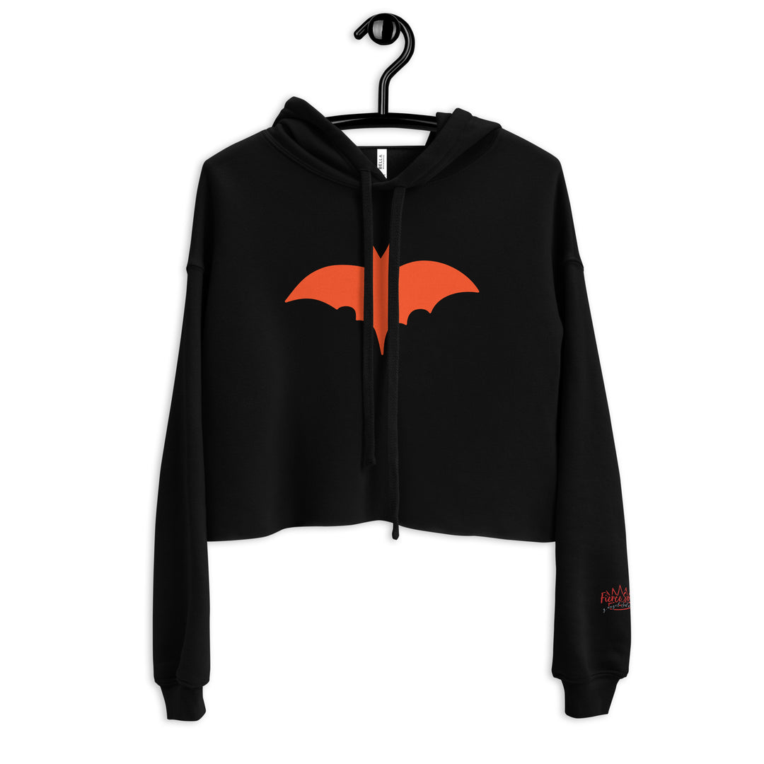 Orange Bat Signal,  Halloween Crop Hoodie