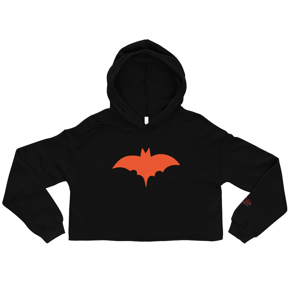 Orange Bat Signal,  Halloween Crop Hoodie