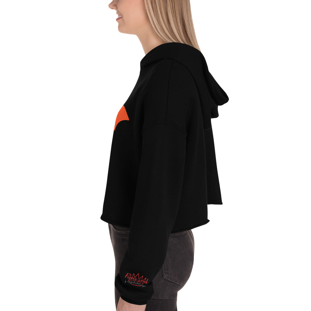 Orange Bat Signal,  Halloween Crop Hoodie