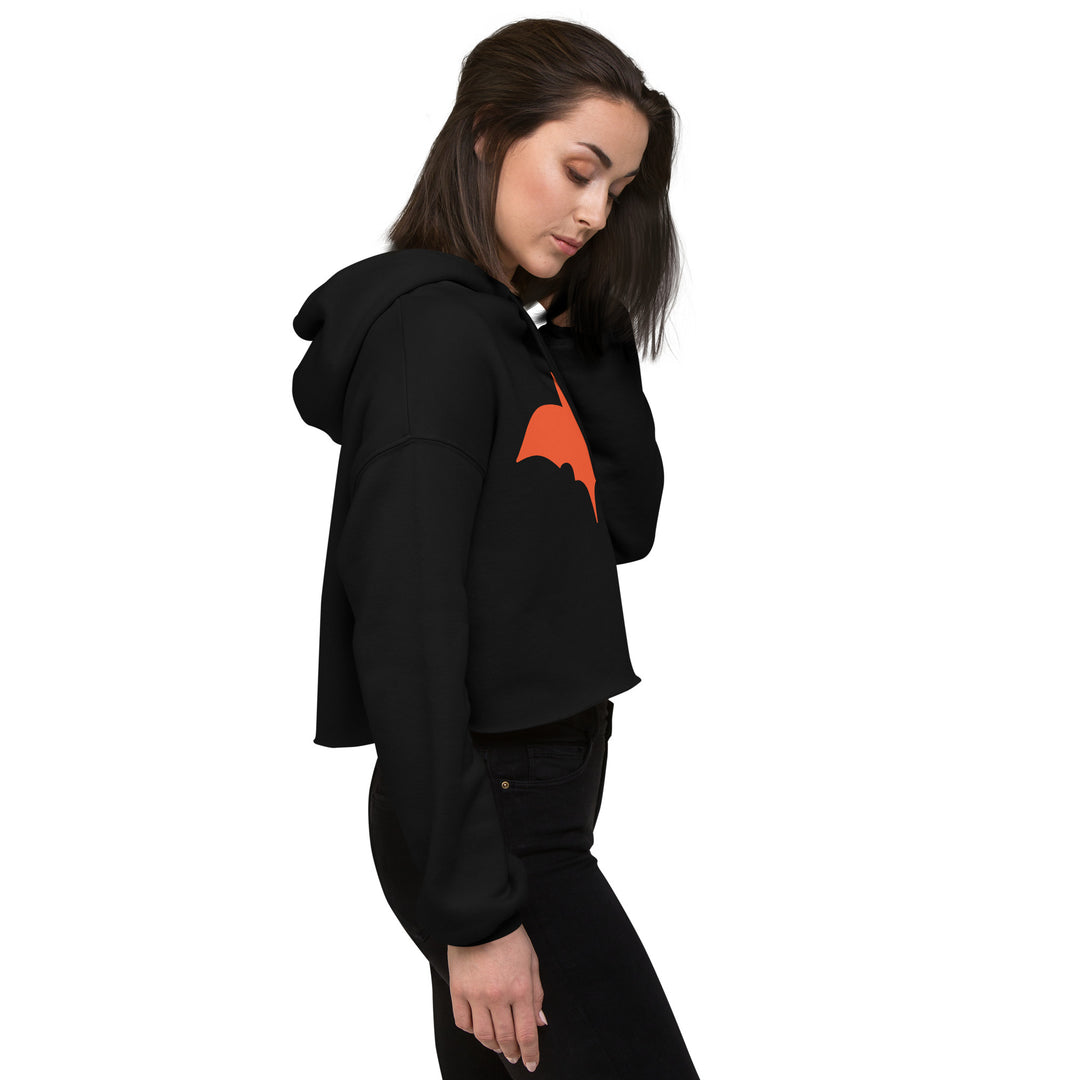 Orange Bat Signal,  Halloween Crop Hoodie