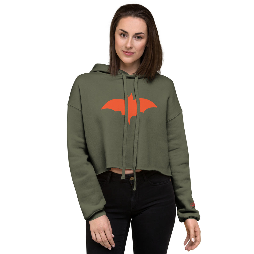 Orange Bat Signal,  Halloween Crop Hoodie