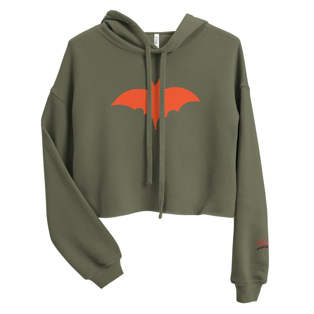 Orange Bat Signal,  Halloween Crop Hoodie