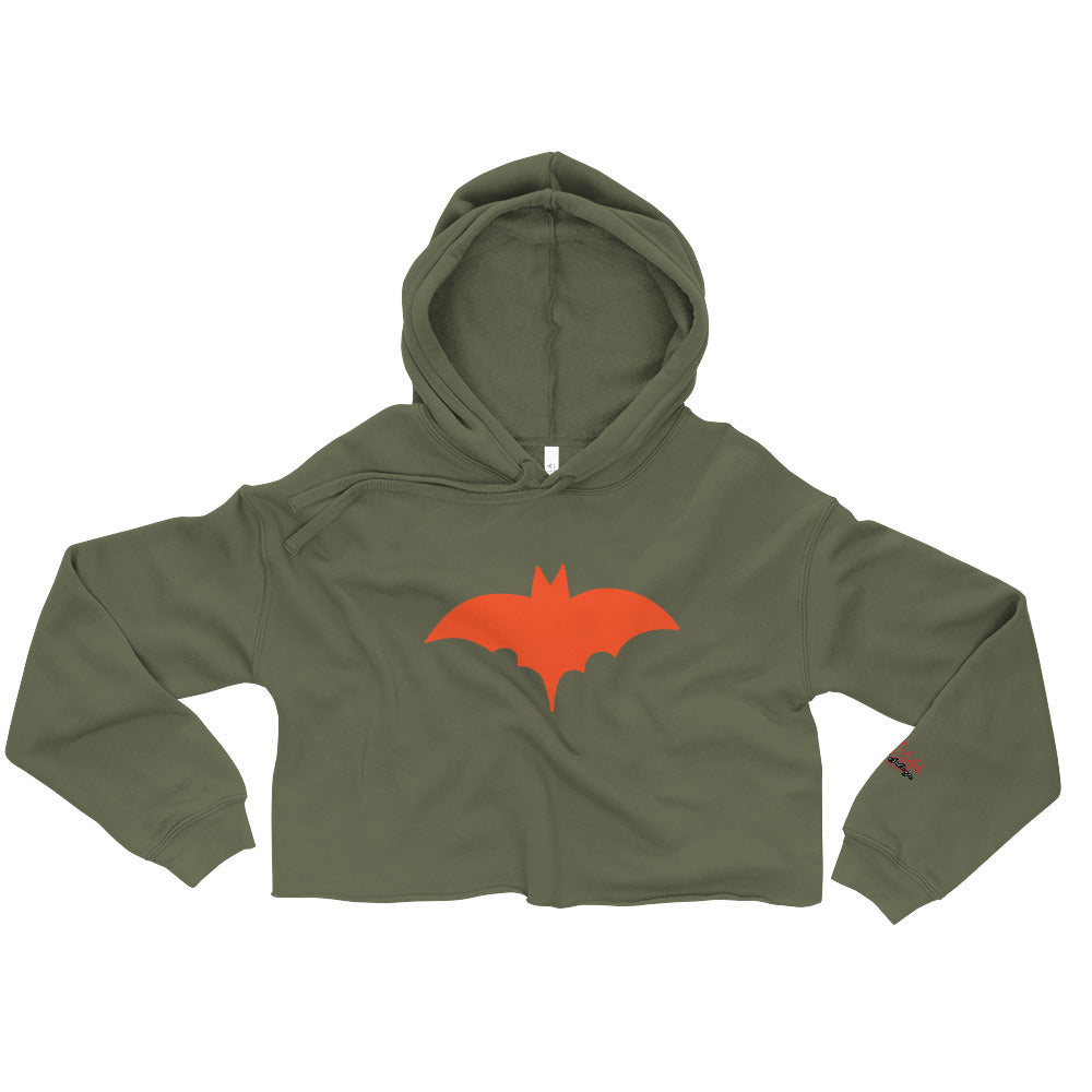 Orange Bat Signal,  Halloween Crop Hoodie