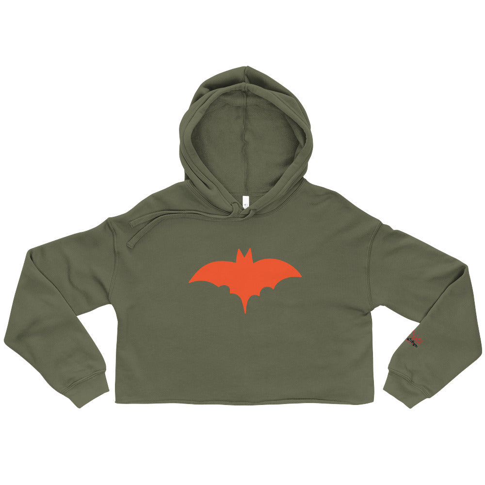 Orange Bat Signal,  Halloween Crop Hoodie