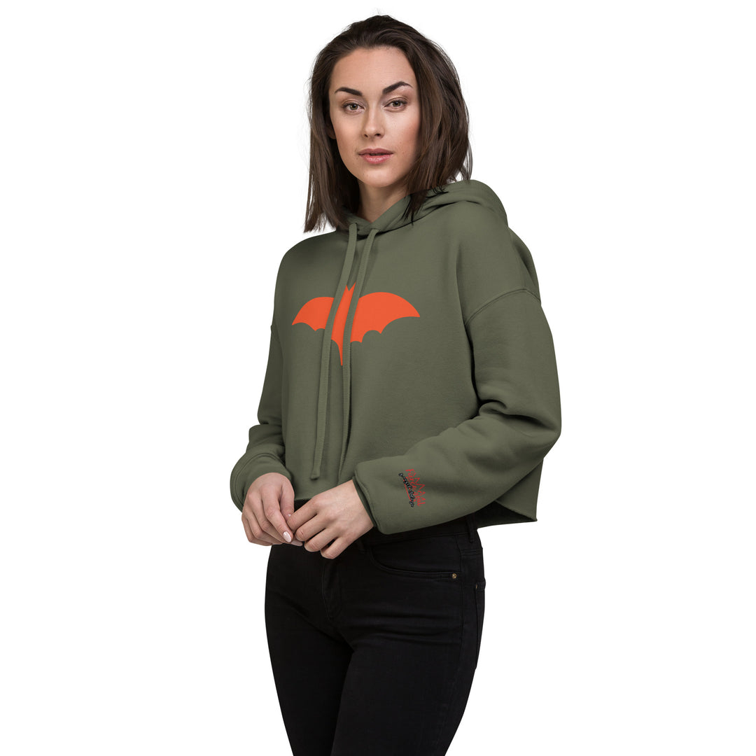 Orange Bat Signal,  Halloween Crop Hoodie