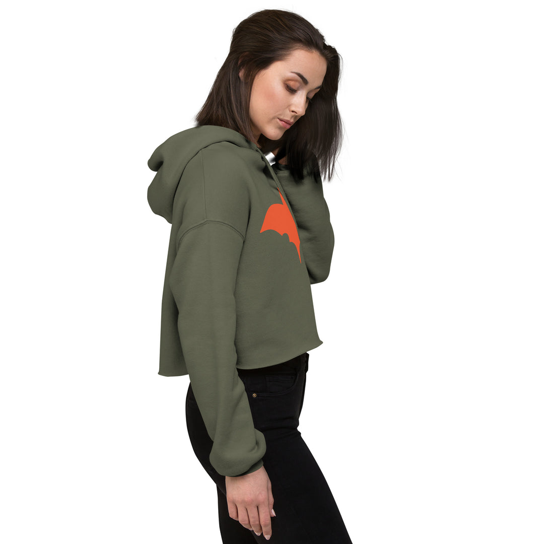 Orange Bat Signal,  Halloween Crop Hoodie
